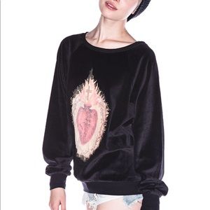 Wildfox Burning Sacred Heart Barcelona Jumper